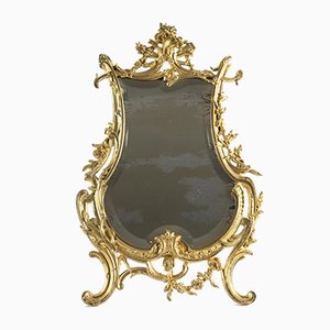 Specchio da tavolo Napoleone III in bronzo dorato, XIX secolo