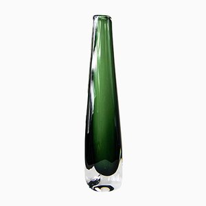 Vintage Dusk Range Green Glass Vase by Nils Landberg for Orrefors