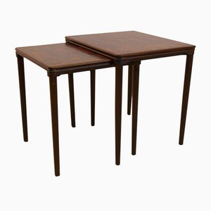 Tables Gigognes en Chêne par EW Bach pour Møbelfabrikken Toften, 1960s, Set de 2