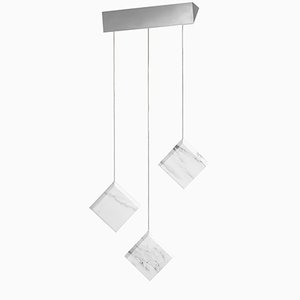 Werner Jr. Carrara Ceiling Lamp with Satin Silver Mount by Andrea Barra for [1+2=8]
