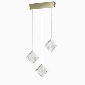 Werner Jr. Calacatta Ceiling Lamp with Satin Gold Mount by Andrea Barra for [1+2=8]