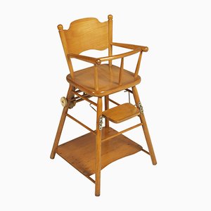 Mid-Century Italian Beech Children's Highchair, 1960s