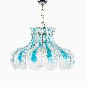 Lámpara colgante vintage grande de cristal de Murano de Mazzega