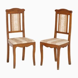 Set of Antique Art Nouveau Walnut Side Chairs