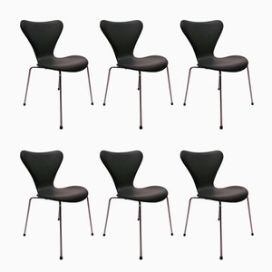 Sillas modelo 3107 de Arne Jacobsen para Fritz Hansen, 1967. Juego de 6