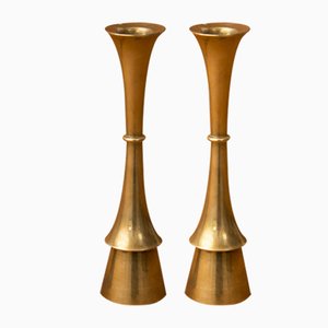 Mid-Century Brass Candlesticks by Jens Quistgaard, Set of 2