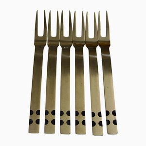 Besteck 2200 Meat Forks by Helmut Alder for Amboss, 1967, Set of 6