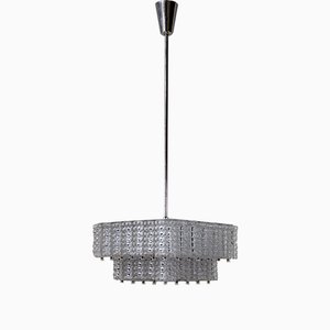 Nickel Plated Chandelier from Austrolux, 1960s