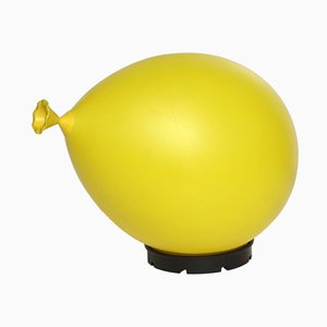 Lámpara de mesa Baloon amarilla de Yves Christin para Bilumen, 1984