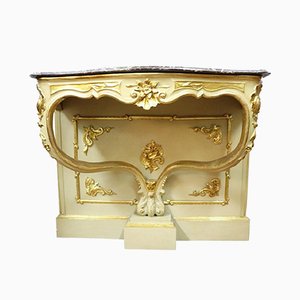 Antique Lacquered and Golden Console Table, 1850s