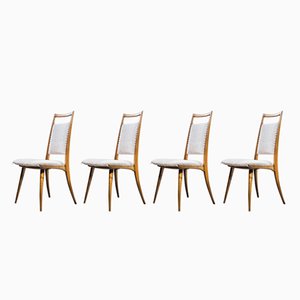 Chaises de Salle à Manger Vintage en Merisier, 1960s, Set de 4