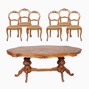 Italienisches Vintage Barock Esszimmer Set, 7