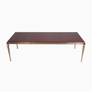 Mid-Century Rosewood & Brass Coffee Table, 1960s
