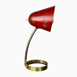 Rote Tischlampe von Luminalite, 1950er