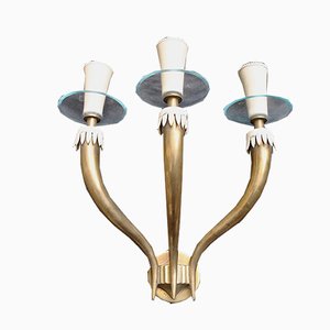 Lampada da parete in ottone di Gio Ponti per Fontana Arte, anni '50