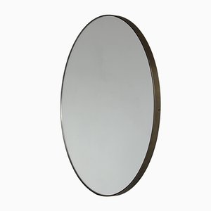 Silver Orbis Round Mirror with Bronze Frame by Alguacil & Perkoff Ltd