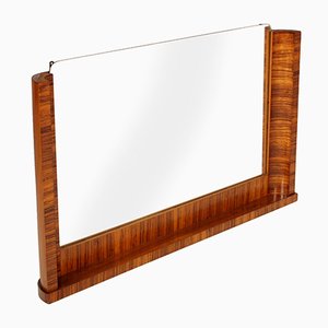 Italian Art Deco Macassar Ebony Wall Mirror by Osvaldo Borsani