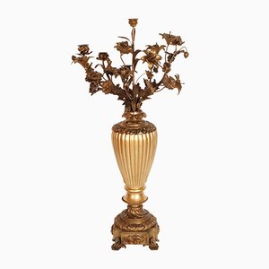 Chandelier en Bronze Doré & Noyer, 18ème Siècle