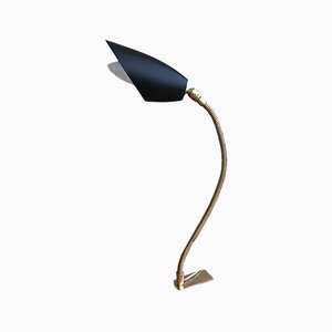 Italian Brass Flexible Clamp Table Lamp, 1950s
