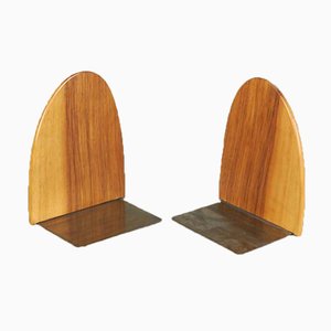 Teak Buchstützen, 1950er, 2er Set