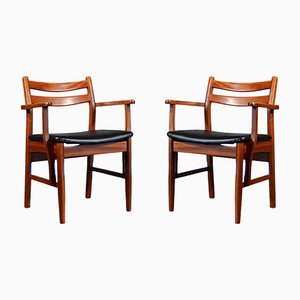 Mid-Century Teak Carver Chairs, Set of 2