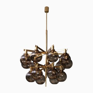 Brass Model T348/15 Chandelier by Hans-Agne Jakobsson, 1960s