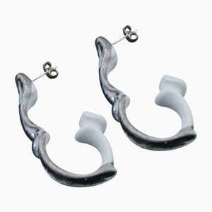 Handle Pin in Silver Earrings by Maria Juchnowska