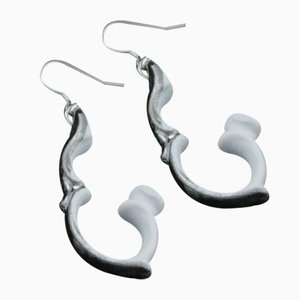 Boucles d'Oreilles Suspendues avec Poignées en Argent par Maria Juchnowska