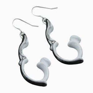 Handle Hanging Silver Earrings by Maria Juchnowska