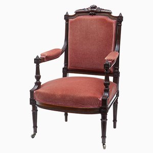 Antique French Carved Rosewood Armchair
