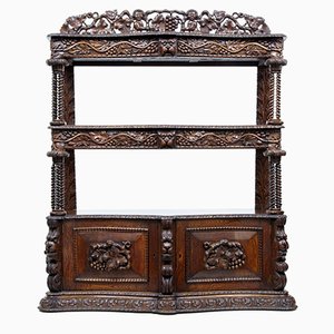 19th-Century Carved Victorian Oak Buffet