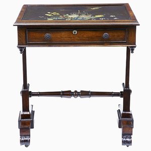 Antique Rosewood Painted Slate Top Regency Side Table