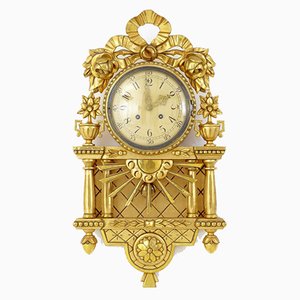 Mid-Century Gilt Wall Clock from Westerstrand Urfabrik AB