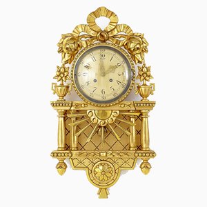 Reloj de pared Mid-Century dorado de Westerstrand Urfabrik AB
