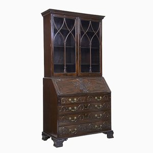 Antique Carved Mahogany Secretaire or Cupboard
