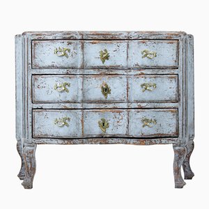 Antique Swedish Painted Serpentine Chest Of Drawers
