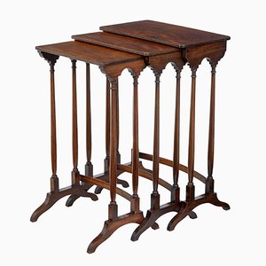 Antique Mahogany Nesting Tables, Set of 3