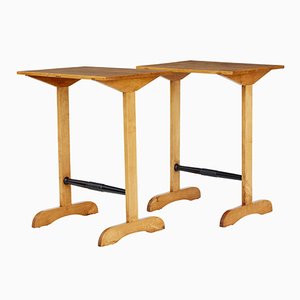 Tables d'Appoint Vintage en Bouleau, Suède, Set de 2