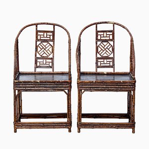 Chaises Antiques en Bambou, Chine, Set de 2