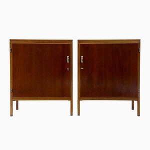 Mid-Century Mahogany Cabinets by David Rosen for Nordiska Kompaniet, 1950s, Set of 2