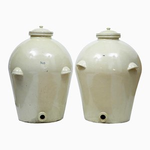 Vintage Stoneware Jars from Royal Doulton, Set of 2