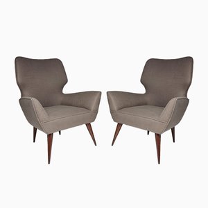 Fauteuils Mid-Century, Italie, 1950s, Set de 2