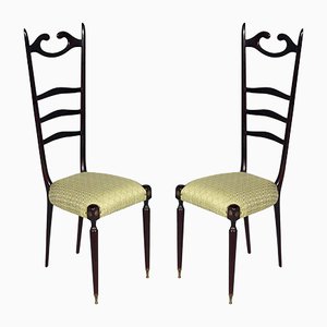 Set of Mid-Century Italian Mahogany Chiavari Chairs, 1950s