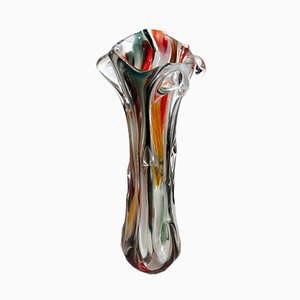 Vase Mid-Century en Verre Multicolore de Glassworks Ząbkowice