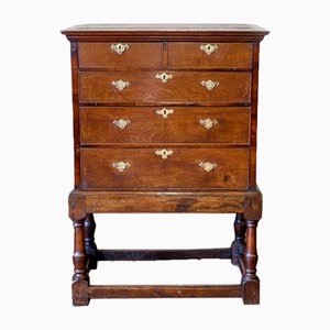Queen Anne Oak Chest on Stand, 1710s