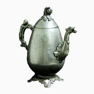 Antique Victorian Britannia Metal Teapot