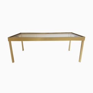 Vintage Aluminum, Gold, & Glass Coffee Table with Stars, 1960s