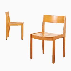Set of Wooden 266 Chairs by Martha Villiger for Horgenglarus, 1954