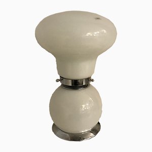 Weiße Mid-Century Tischlampe aus Muranoglas, 1970er