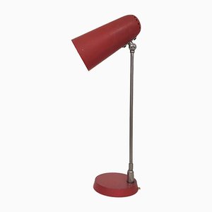 Lampe de Bureau en Métal Rouge, 1950s